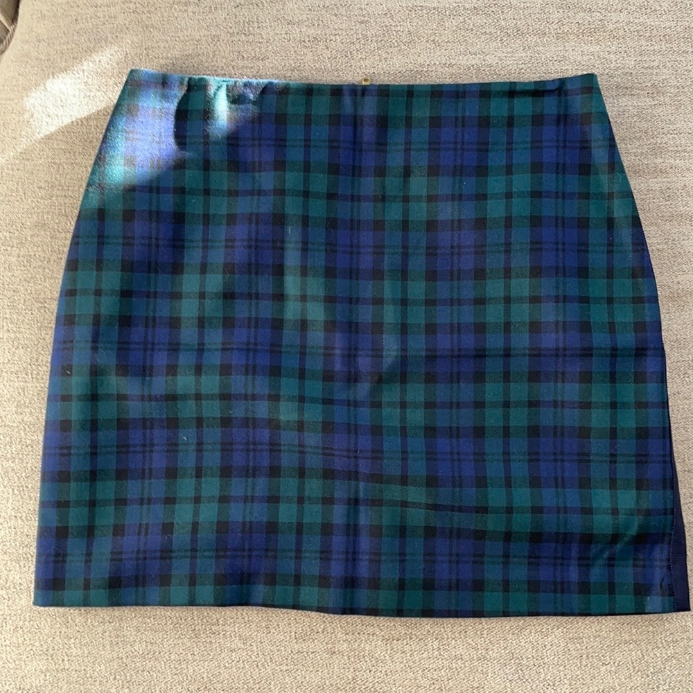 Vineyard Vines Navy and Green Plaid Skirt Size 2